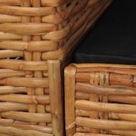 vidaXL Canapé à 2 places avec coussins Marron Rotin naturel