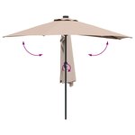 vidaXL Parasol de jardin Taupe 294 x 150 x 224 cm tissu