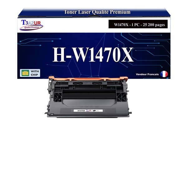 T3AZUR -Toner compatible avec HP W1470X (147X) pour HP LaserJet Enterprise M610  M610dn  M610n  M611dn  M611n  M611x  M612dn
