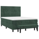vidaXL Sommier à lattes de lit et matelas Vert foncé 140x190cm Velours