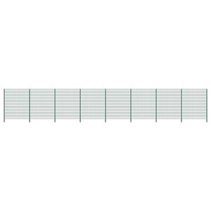 Vidaxl panneau de clôture avec poteaux fer 13 6 x 2 m vert