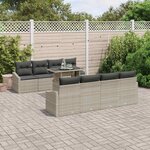 vidaXL Ensemble de canapé de jardin 7 Pièces Gris clair 100 x 55 x 73 cm