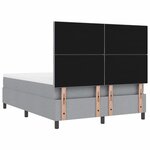 vidaXL Lit à ressorts avec matelas Gris clair 140 x 200 cm tissu