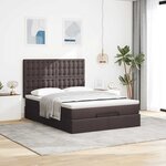 VidaXL Cadre de lit ottoman avec matelas marron foncé 140x190 cm tissu