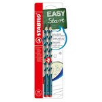 2 crayons graphite EASYgraph corps bleu ardoise HB gaucher STABILO