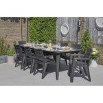 ALLIBERT JARDIN Table Lima 240cm 6-10 personnes avec allonge - Graphite