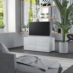 Vidaxl meuble tv blanc brillant 80x34x36 cm aggloméré