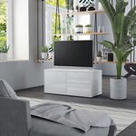 vidaXL Meuble TV Blanc brillant 80x34x36 cm Aggloméré