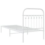 vidaXL Cadre de lit métal sans matelas avec tête de lit blanc 75x190cm