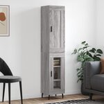 vidaXL Buffet haut Sonoma gris 34 5x34x180 cm Bois d'ingénierie