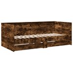 vidaXL Lit de jour et tiroirs chêne fumé 75x190 cm bois d'ingénierie