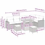 vidaXL Ensemble de canapé de jardin 9 Pièces Gris polyrotin