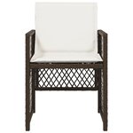 vidaXL Chaises de jardin avec coussins lot de 4 marron résine tressée