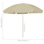 vidaXL Parasol de plage jaune sable 300 cm