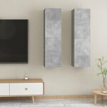 vidaXL Meubles TV 2 Pièces Gris béton 30 5x30x110 cm Aggloméré