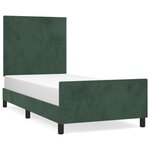 vidaXL Cadre de lit avec tête de lit Vert foncé 80x200 cm Velours