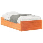 vidaXL Cadre de lit sans matelas cire marron 90x200 cm bois pin massif
