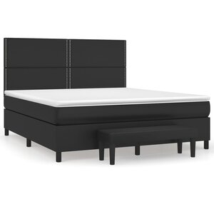 vidaXL Sommier à lattes de lit avec matelas Noir 160x200 cm