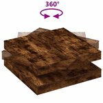 vidaXL Table basse rotative à 360 degrés chêne fumé 90x90x34 5 cm