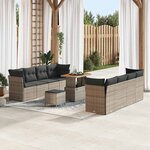 vidaXL Ensemble de canapé de jardin 11 Pièces Gris 90 x 55 x 71 cm