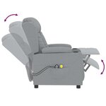 vidaXL Fauteuil électrique de massage Gris clair Tissu