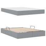 vidaXL Lit avec rangement et matelas Gris clair 140 x 190 cm Polyester