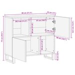 vidaXL Buffet 80x33.5x75 cm Bois massif Mangue