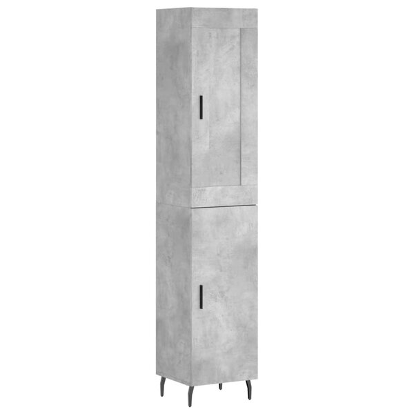 vidaXL Buffet haut Gris béton 34 5x34x180 cm Bois d'ingénierie