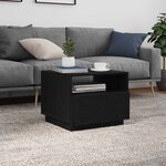 vidaXL Table basse avec lumières LED chêne noir 50x49x40 cm