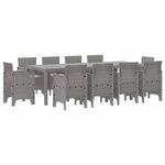 vidaXL Ensemble de salle à manger pour jardin 11 Pièces Gris clair