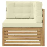 vidaXL Canapé d'angle extérieur Bois d'Acacia Massif Blanc
