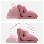 vidaXL Fauteuil de sol ajustable Rose Velours