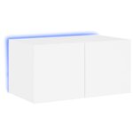 vidaXL Meuble TV mural avec lumières LED blanc 60x35x31 cm