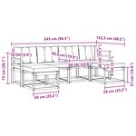 vidaXL Ensemble de canapés d'extérieur 6 Pièces Blanc et noir