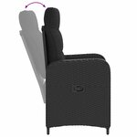 vidaXL Chaise de jardin inclinable Noir polyrotin