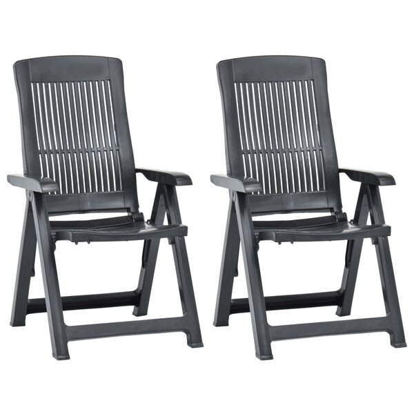 vidaXL Chaises inclinables de jardin lot de 2 Plastique Anthracite