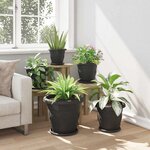 vidaXL Plateau à fleurs rond 24 pc Noir Ø 27 x 2 5 cm Plastique