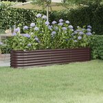 vidaXL Lit surélevé de jardin Acier enduit de poudre marron
