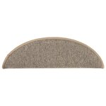vidaXL Tapis d'escalier 15 pièces 56 x 17 x 3 cm Marron Demi-rond