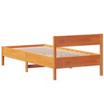 vidaXL Cadre de lit sans matelas cire marron 90x200 cm bois pin massif