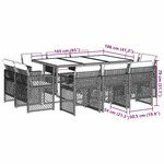 vidaXL Ensemble à manger de jardin 11 Pièces coussins noir résine tressée