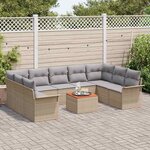 vidaXL Ensemble de canapé de jardin 10 Pièces Beige et Gris clair