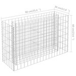 Vidaxl lit surélevé à gabion acier galvanisé 90x30x60 cm