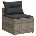 vidaXL Canapés de jardin sans accoudoirs avec coussins 2 Pièces gris