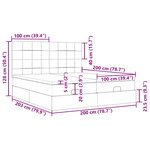 VidaXL Cadre de lit ottoman avec matelas noir 200x200cm velours