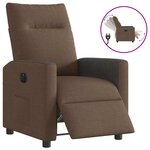 vidaXL Fauteuil inclinable électrique Marron Tissu