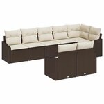 vidaXL Ensemble de canapé de jardin 8 Pièces Marron Poly rotin
