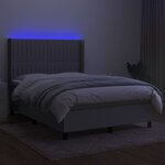 vidaXL Sommier à lattes de lit matelas LED Gris clair 140x200 cm Tissu