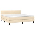 vidaXL Sommier à lattes de lit avec matelas Crème 180x200 cm Tissu