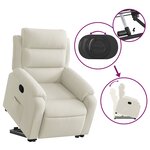 vidaXL Fauteuil inclinable Crème Velours